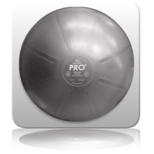 Grey PRO+ exercise stability ball on white background