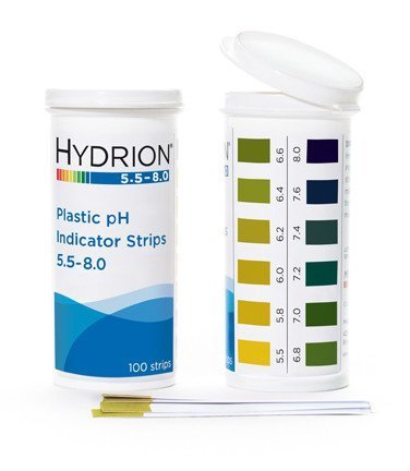 Hydrion pH Plastic Test Strips 5.5-8.0