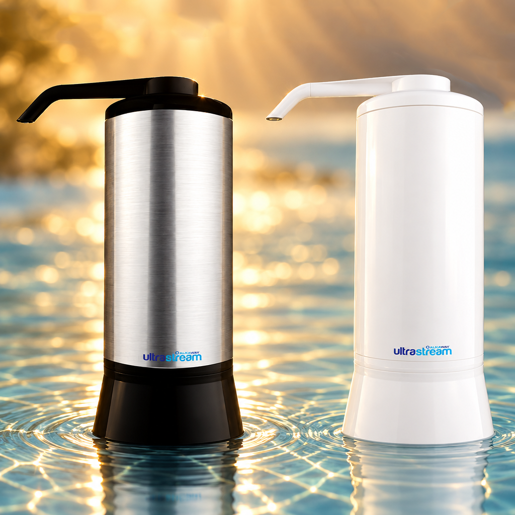 UltraStream Water Filter Silver Black and White