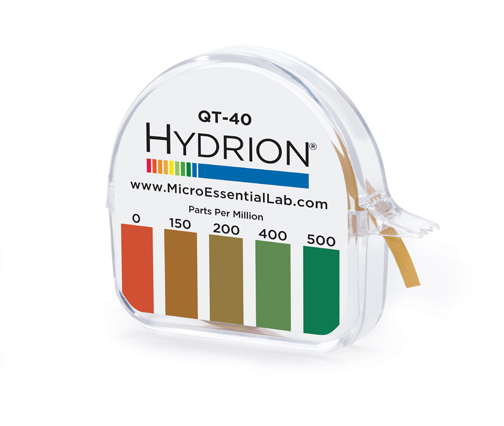 Hydrion Quaternary Sanitiser Test Paper 0 - 500ppm (QT-40)