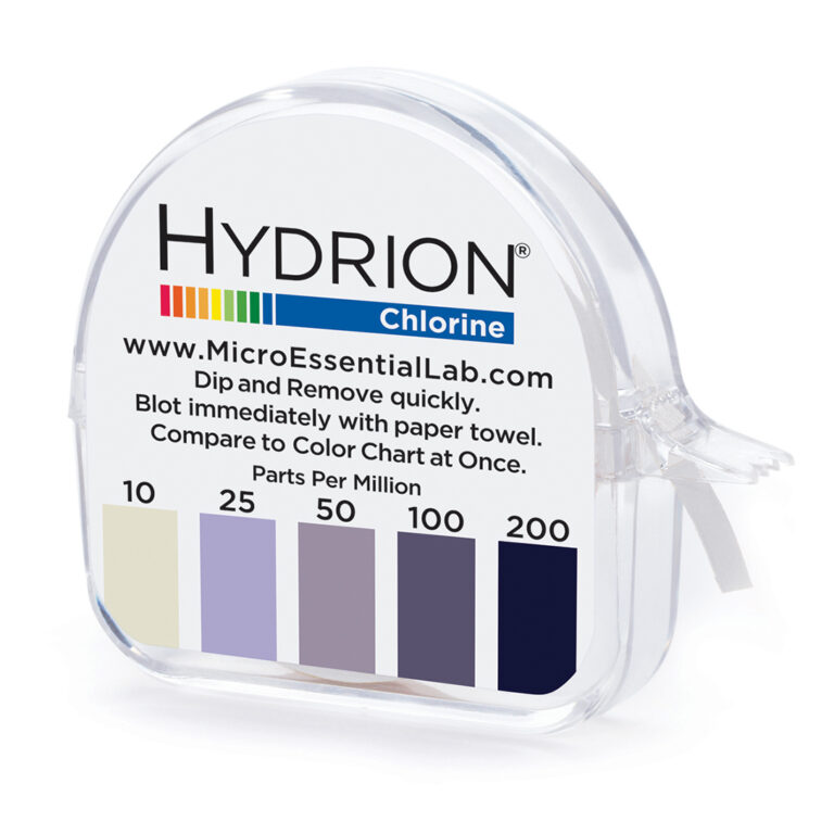 Hydrion CM-240 Chlorine Test o measure the concentration of free available chlorine in sanitizing solutions