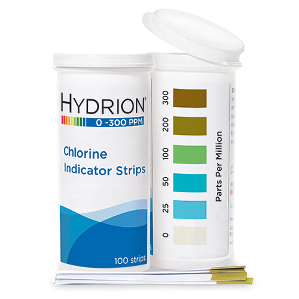 Hydrion Chlorine Test Strips 0-300ppm (CH-300)