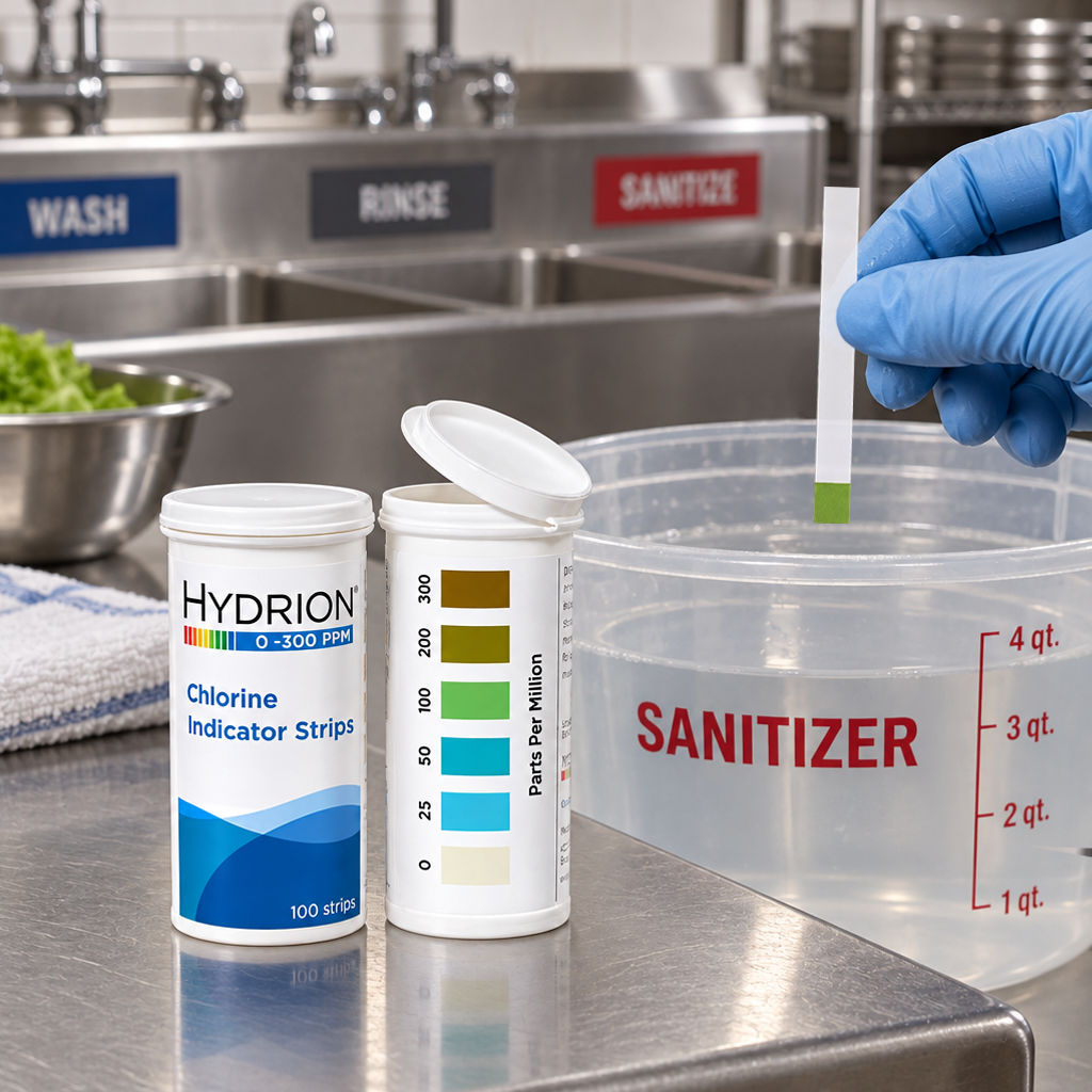 Hydrion Chlorine Test Strips 0-300ppm (CH-300) EXP: 01/08/2027