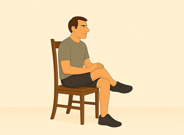 Man with leg crossed over