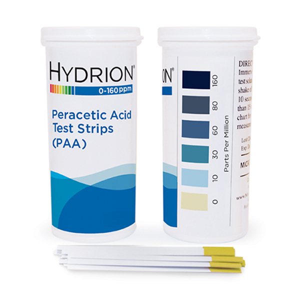 Hydrion peracetic acid test strip 0-160ppm (paa160)