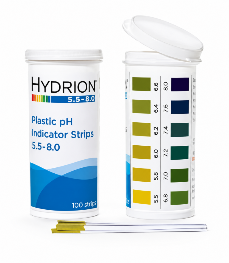 Hydrion 9700 pH Plastic Test Strips Front_Back For Testing Urine & Saliva