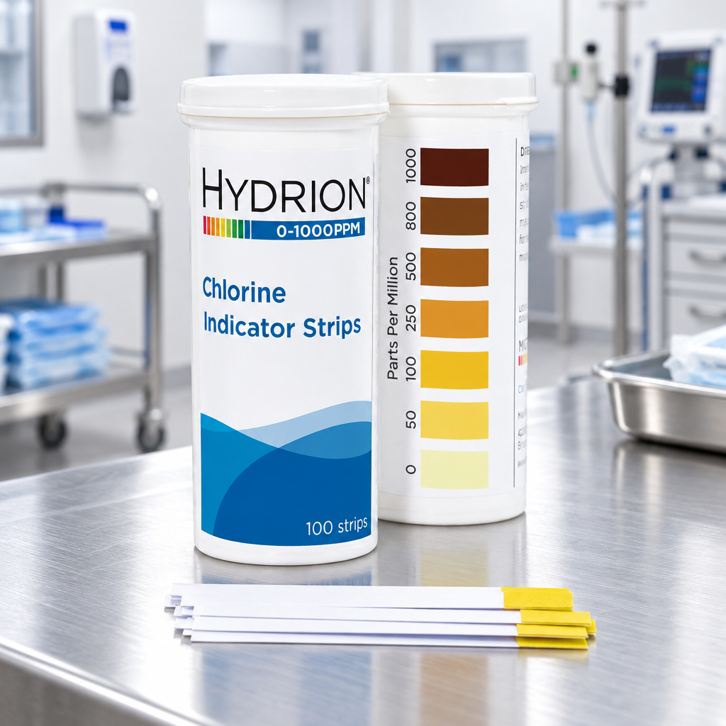 Hydrion CH-1000 to measure the concentration of free chlorine in water and sanitising disinfecting solutions